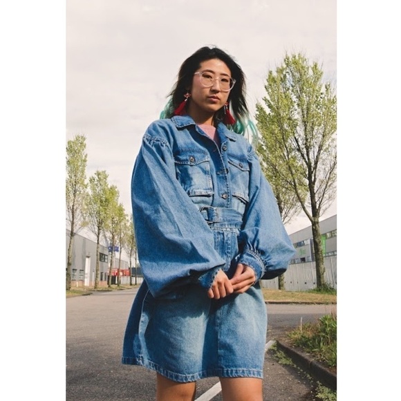 femme luxe Dresses & Skirts - 𝅺Femme Luxe denim puff sleeve dress
